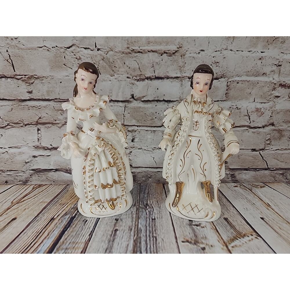Vintage Set of Two RELCO Japan Victorian Figurines